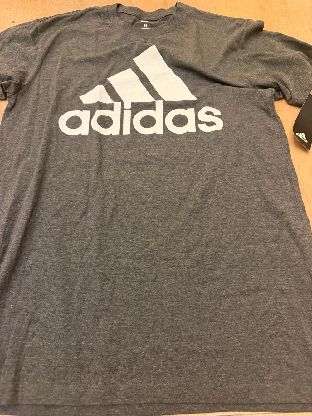 adidas Gray Short Sleeve Tee with White Logo